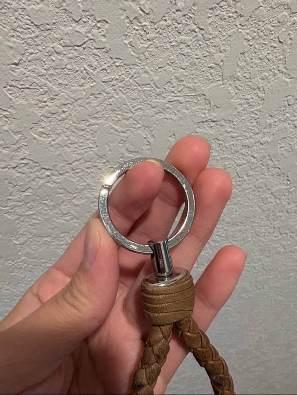 Bottega Veneta Braided Brown Leather Keychain Loop 925 - Picture 2 of 8